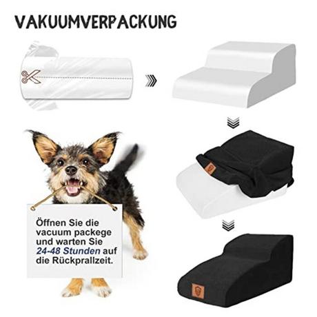 Alopini  Escaliers imperméables pour animaux de compagnie, escaliers pour chiens à 2 marches avec housse lavable, rampe pour chiens en mousse haute densité pour chiens et chats 