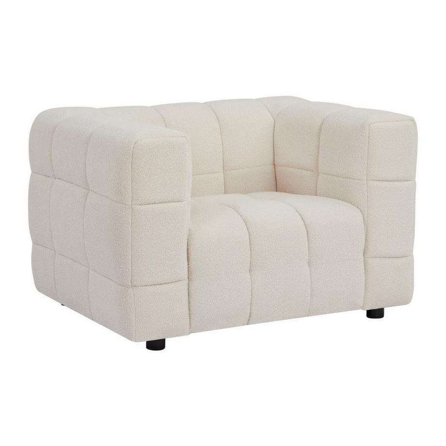 PASCAL MORABITO Fauteuil en tissu bouclette blanc ivoire LERICI de Pascal Morabito  