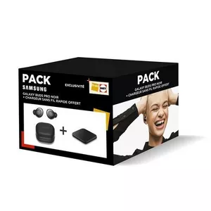 Packung  Galaxy Buds Pro Kabellose Bluetooth-Kopfhörer mit Rauschunterdrückung Schwarz + Kabelloses Ladegerät  Induktionspad Schwarz Exklusiv