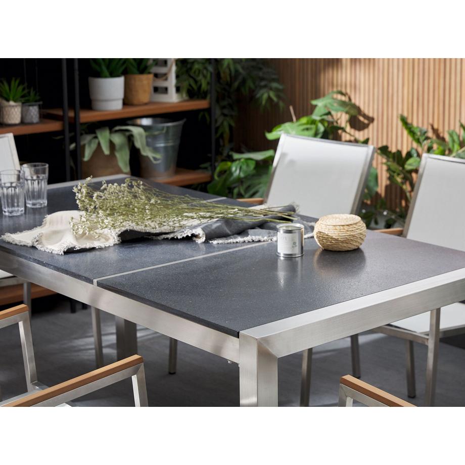 Beliani Tavolo da pranzo da giardino en Granito Industriale GROSSETO  