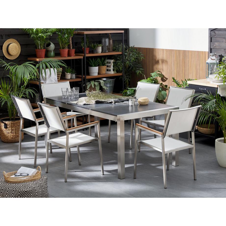 Beliani Tavolo da pranzo da giardino en Granito Industriale GROSSETO  