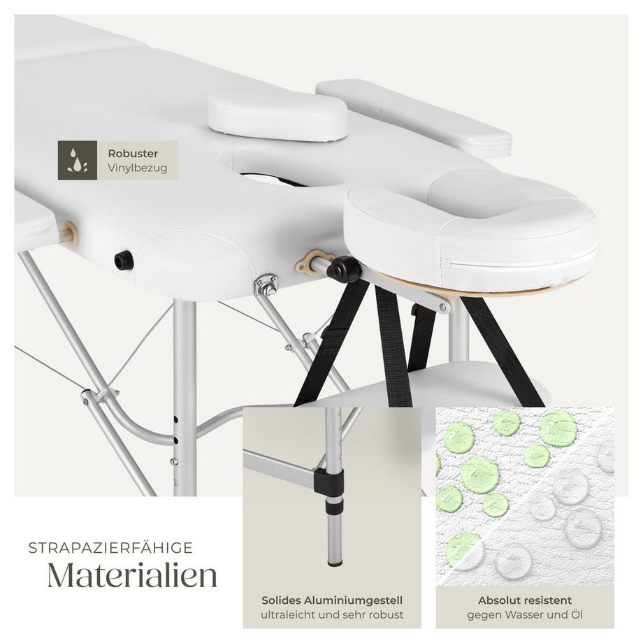 Tectake 2 Zonen Massageliege mit Polsterung und Aluminiumgestell  