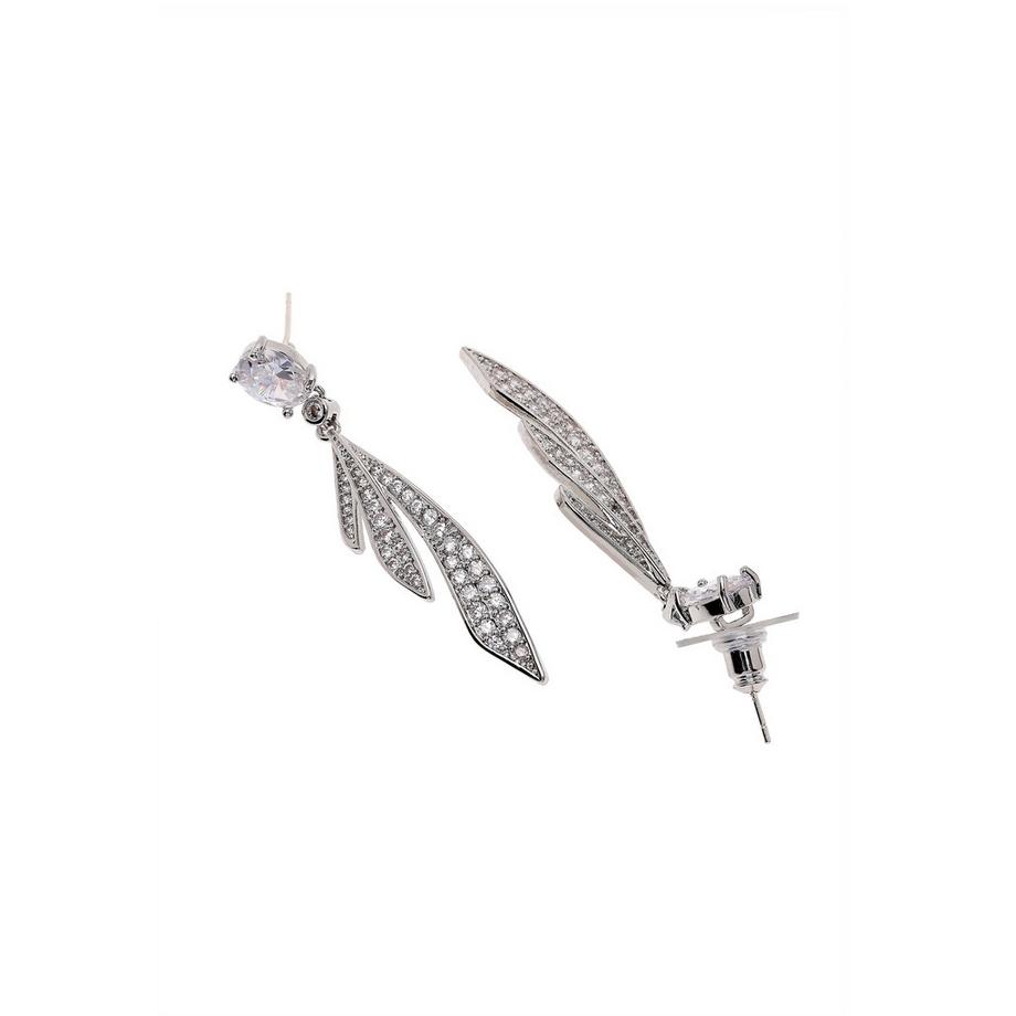 AVANT-GARDE PARIS  Orecchini a Goccia Piuma Color Argento 