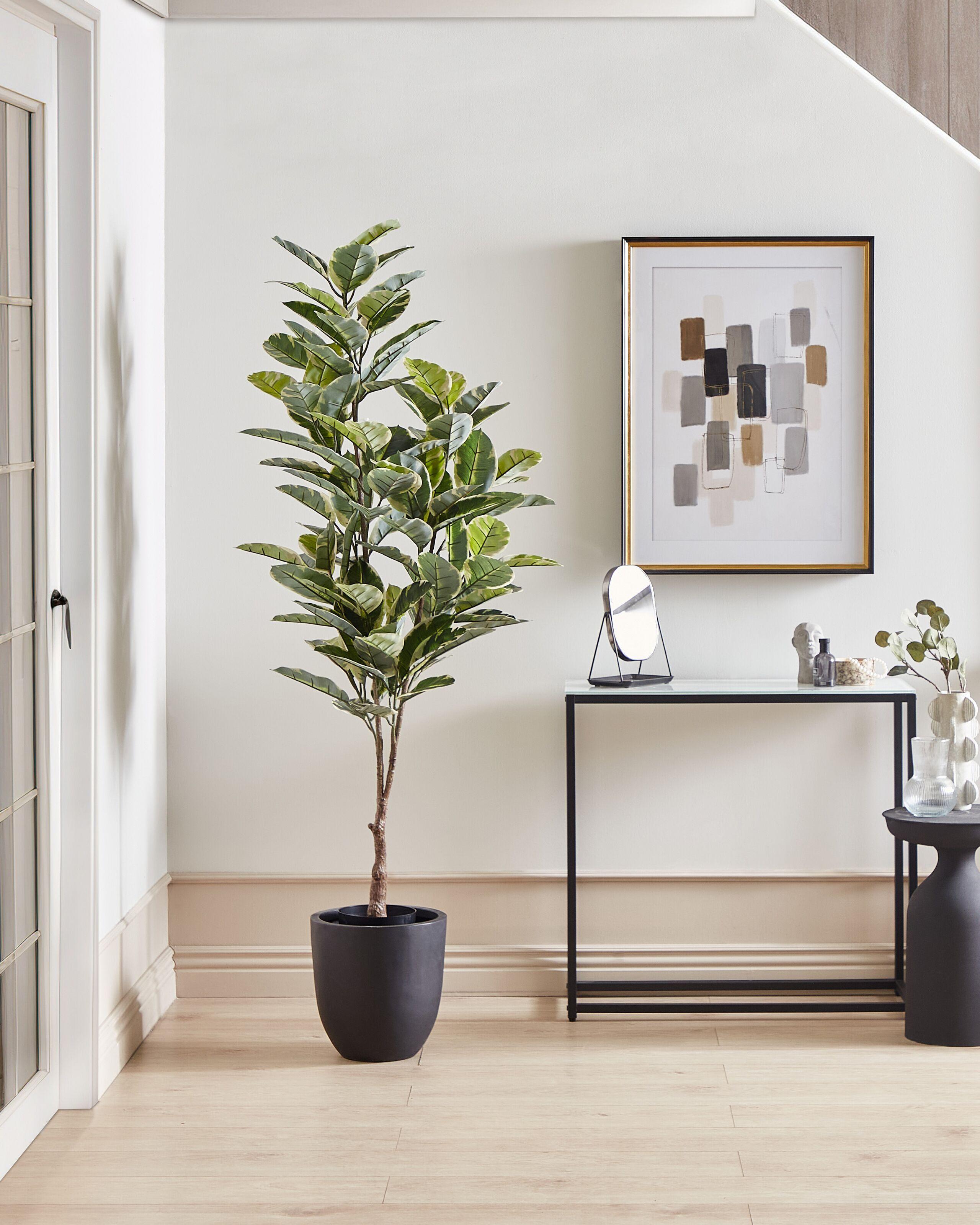 Beliani Kunstpflanze aus Kunststoff Boho FICUS ELASTICA  