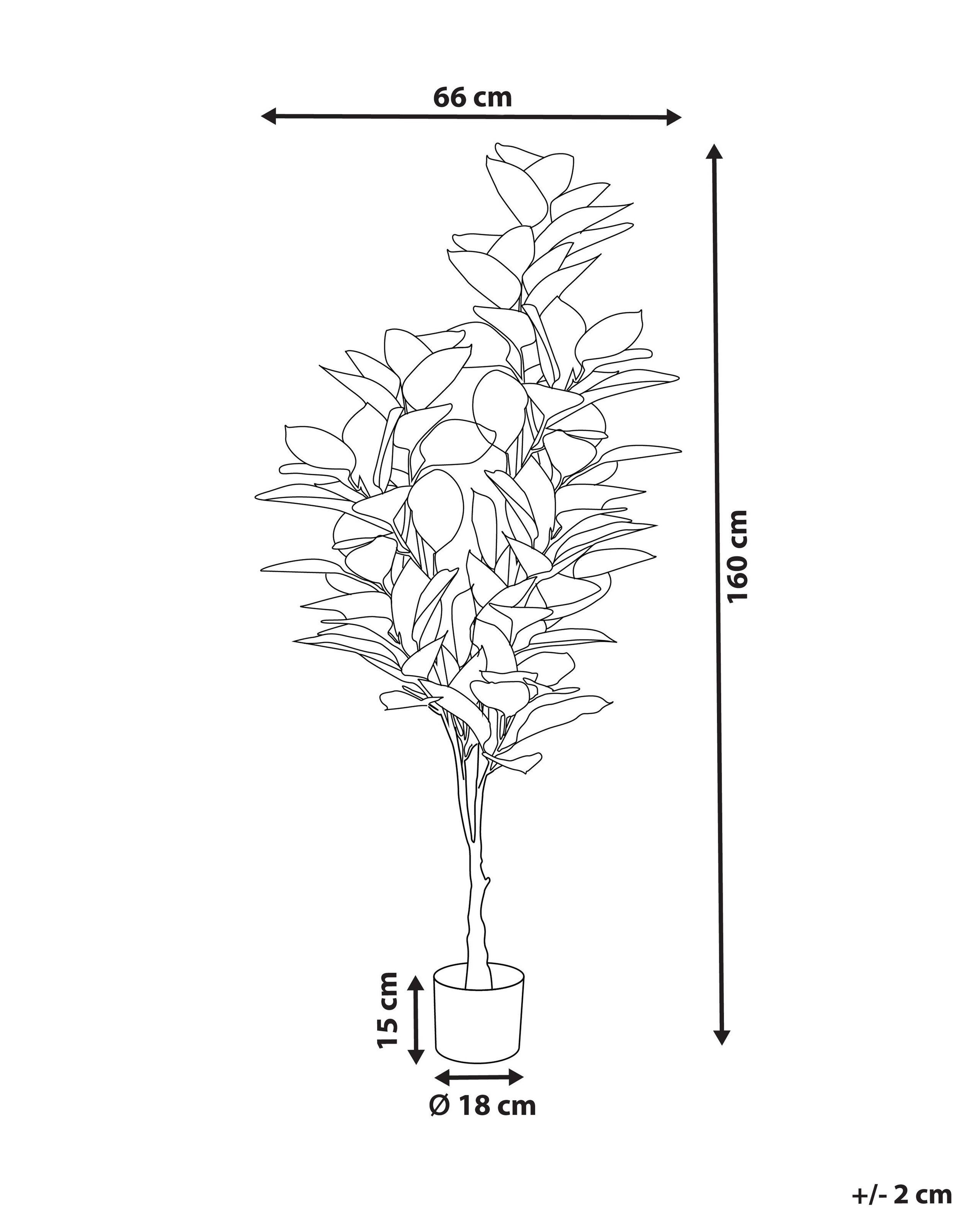 Beliani Kunstpflanze aus Kunststoff FICUS ELASTICA  