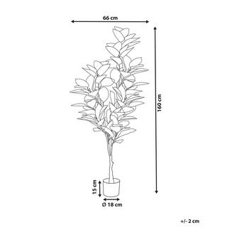 Beliani Kunstpflanze aus Kunststoff FICUS ELASTICA  