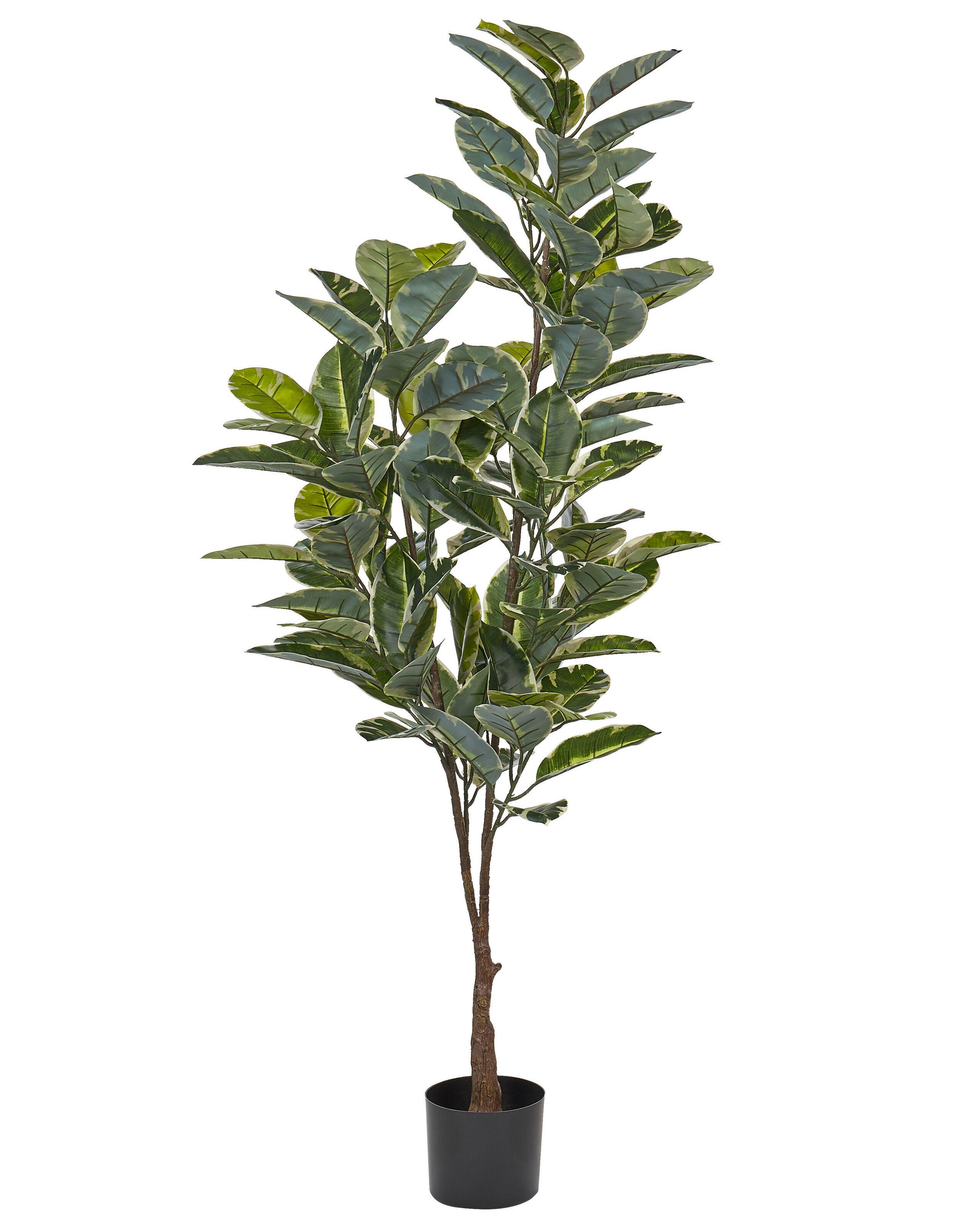 Beliani Kunstpflanze aus Kunststoff Boho FICUS ELASTICA  