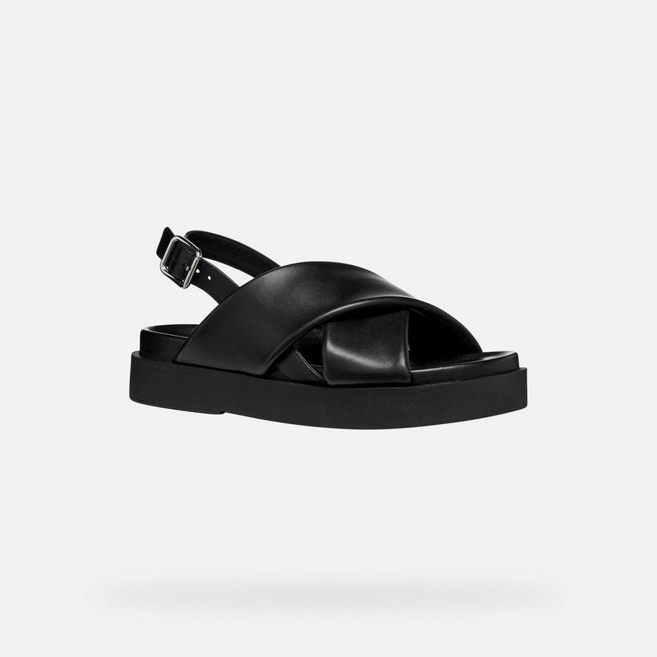 GEOX Damen Sandalen mit Plateausohle und Kreuzriemen  