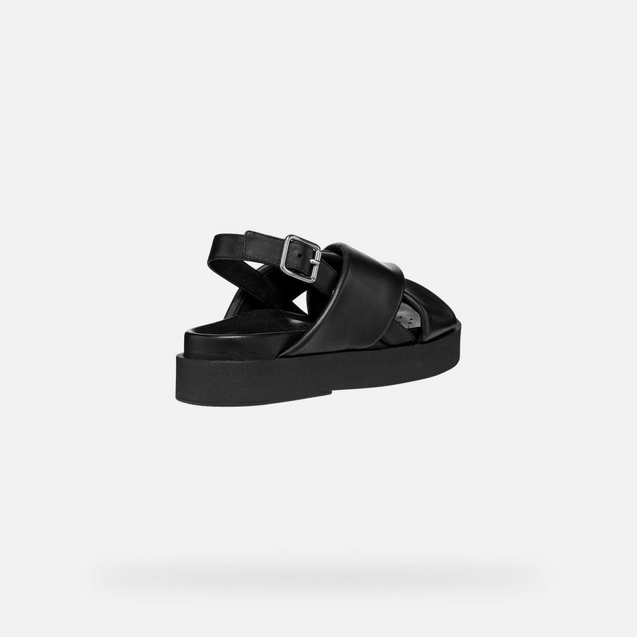GEOX Damen Sandalen mit Plateausohle und Kreuzriemen  