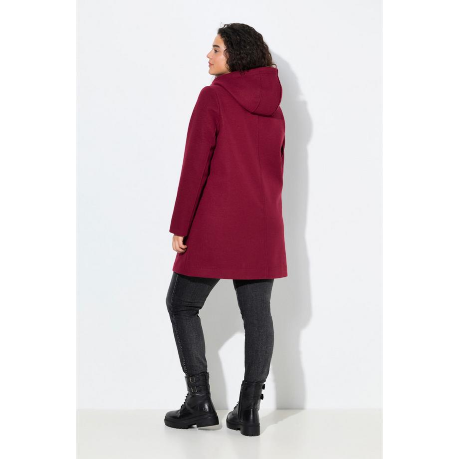 Ulla Popken Duffle-coat Boutons Brandebourg Capuche  