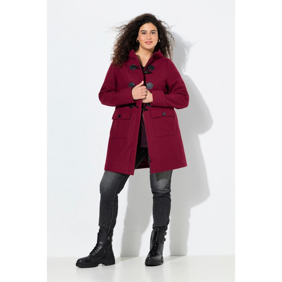 Ulla Popken Duffle-coat Boutons Brandebourg Capuche  