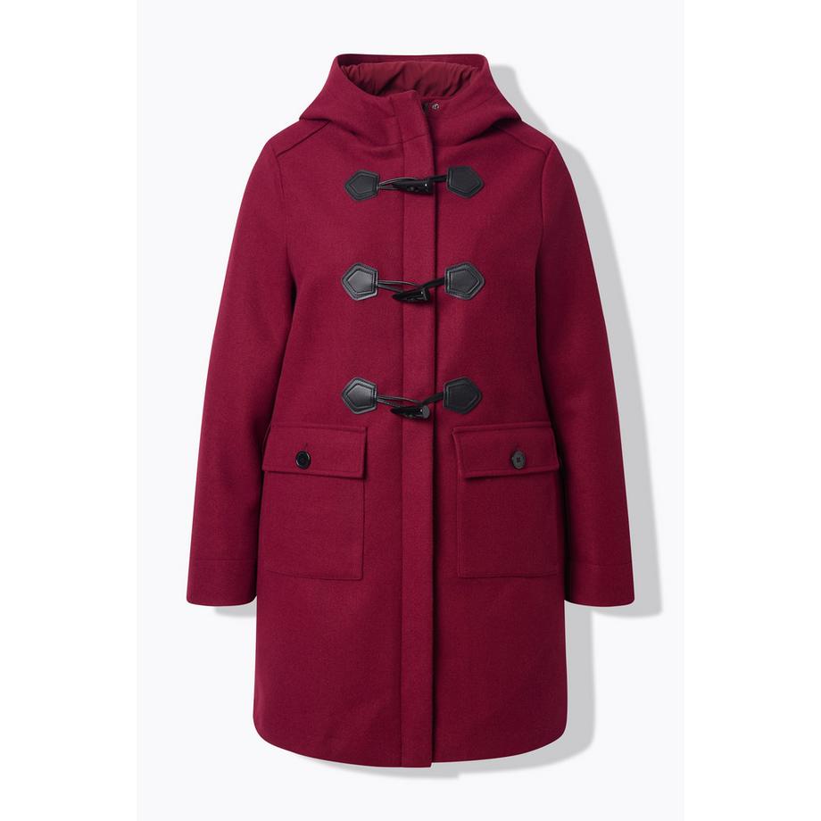 Ulla Popken Duffle-coat Boutons Brandebourg Capuche  
