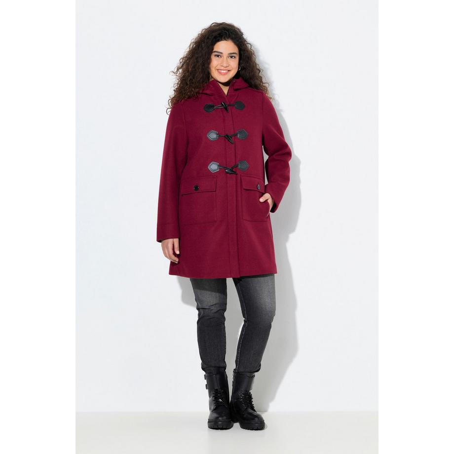 Ulla Popken Duffle-coat Boutons Brandebourg Capuche  