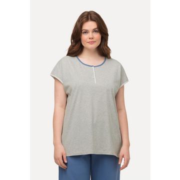 Pyjama-T-Shirt, Paspel, Rundhals, Halbarm, Biobaumwolle