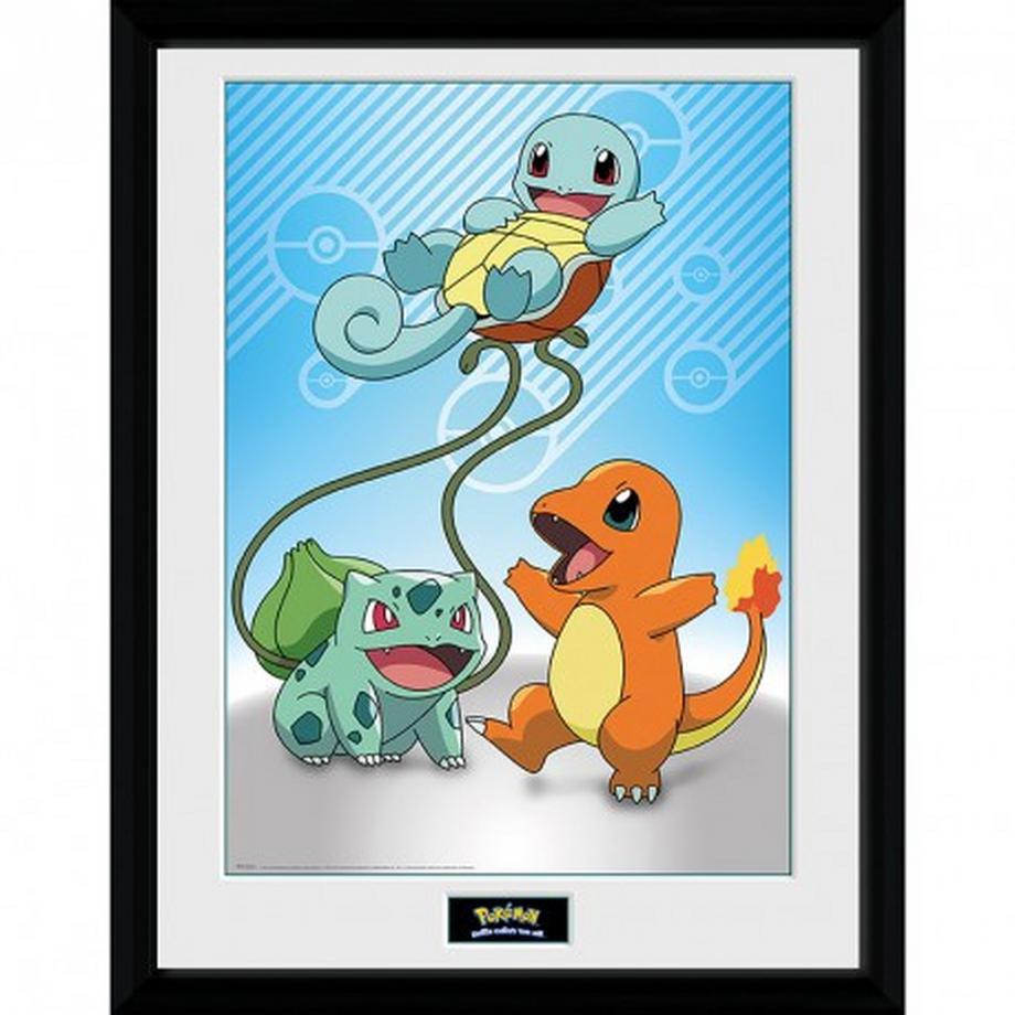 GB Eye  Pokemon Framed Poster - Kanto Starters 