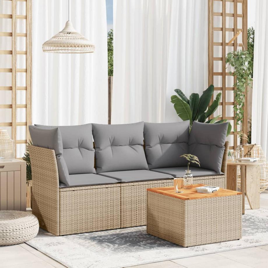 VidaXL set divano da giardino Polirattan  