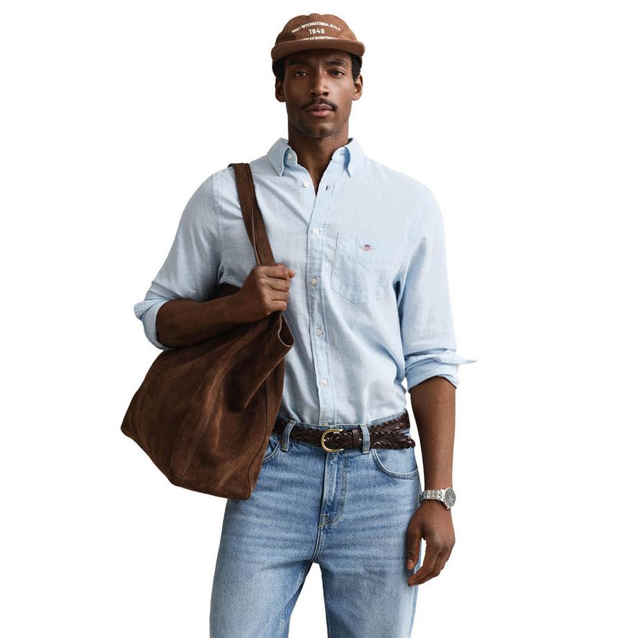 GANT Camicia Uomini Confezione da 1 Vestibilità confortevole-REGULAR COTTON LINEN SHIRT  
