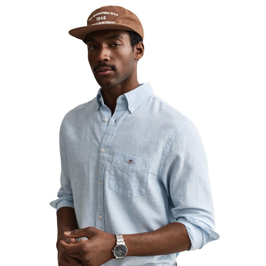 GANT Camicia Uomini Confezione da 1 Vestibilità confortevole-REGULAR COTTON LINEN SHIRT  