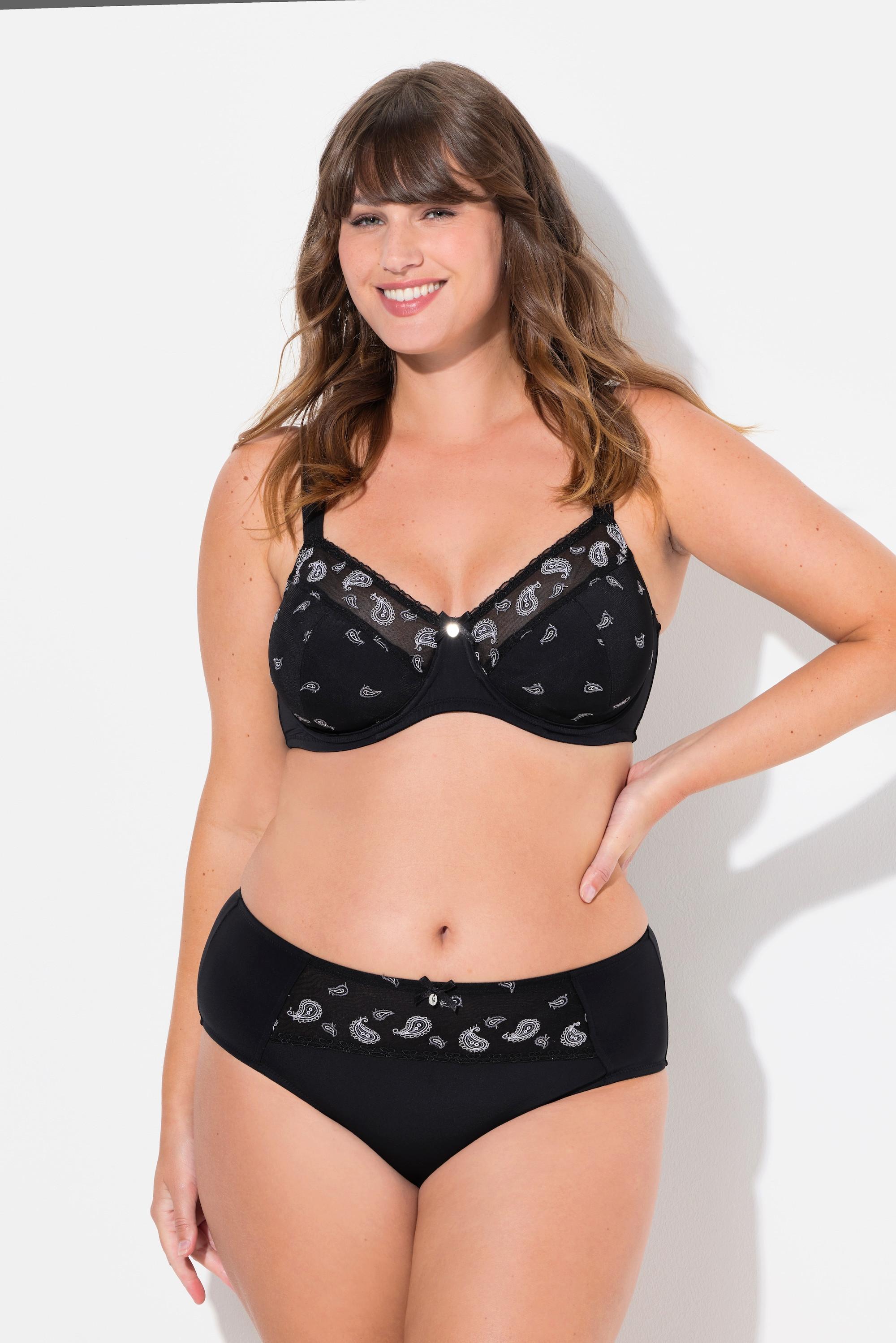 Ulla Popken Slip Midi Ricamo Paisley Microfibra  