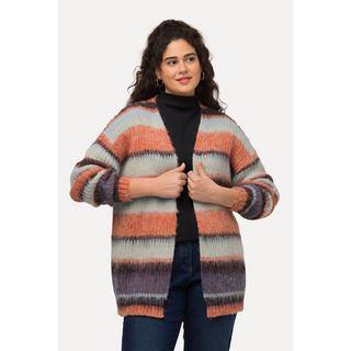 Ulla Popken  Cardigan lungo e aperto con righe e scollo a V 