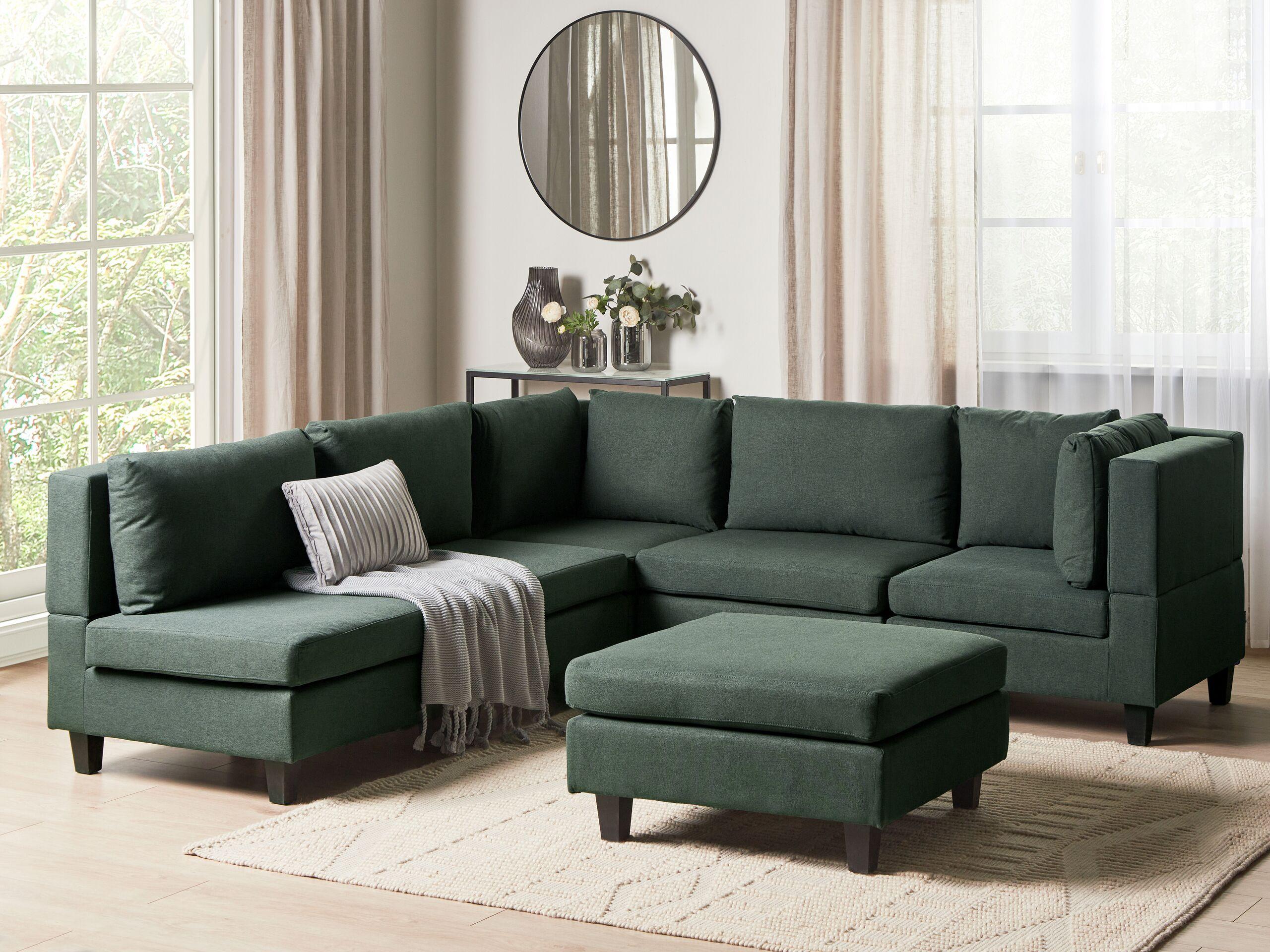 Beliani Ecksofa mit Ottomane aus Polyester Modern FEVIK  