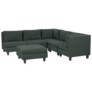 Beliani Ecksofa mit Ottomane aus Polyester Modern FEVIK  