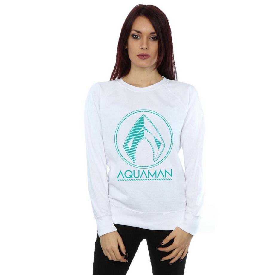 DC COMICS Aquaman Logo Felpa Girocollo  