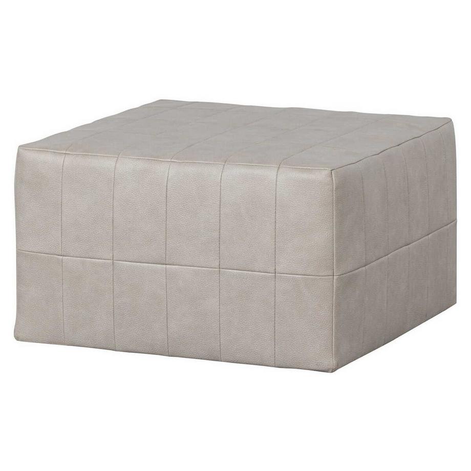 Hocker Patchwork Lederlook natur