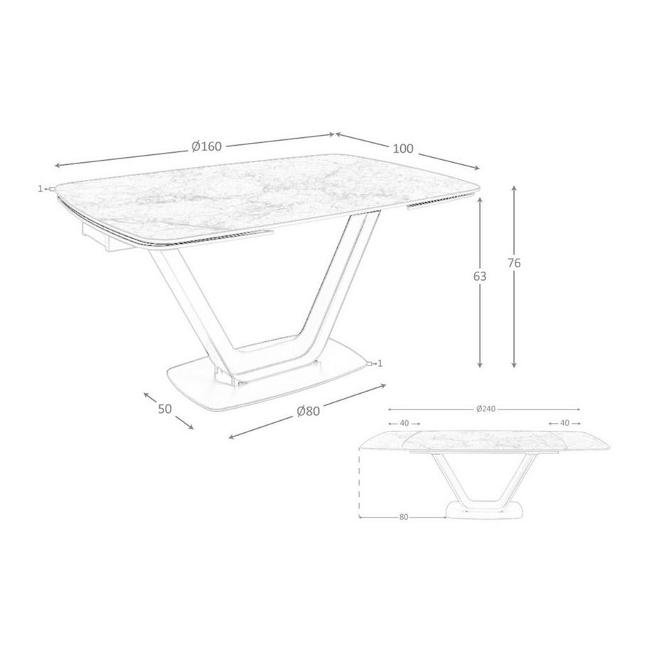 ANGEL CERDA Tavolo da pranzo allungabile barile ovale marmo porcellanato e acciaio nero  