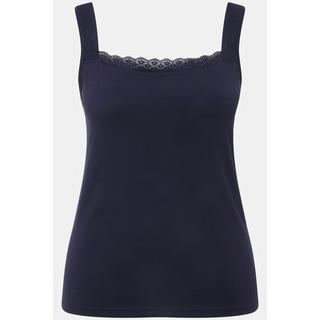 Ulla Popken Supima Baumwolle Unterhemd Breite Träger Spitze  