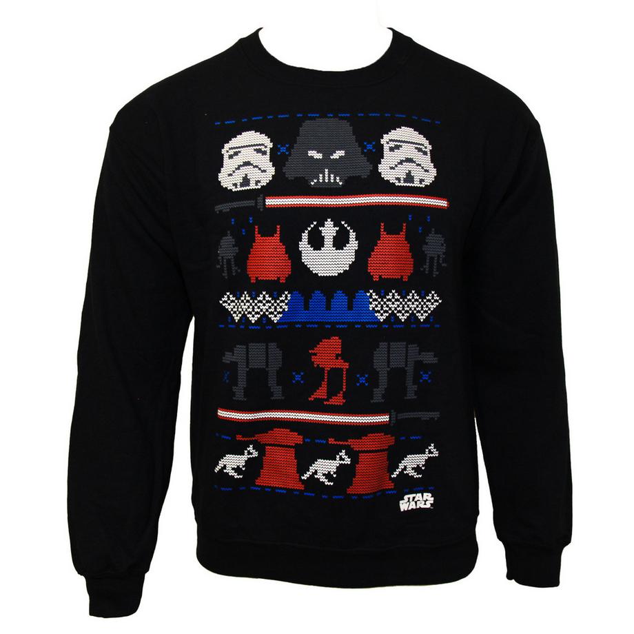 STAR WARS Pull de Noël Motif Norvégien Côté Obscur  