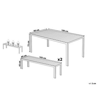 Beliani Set da pranzo da giardino en Legno plastico Industriale NARDO  