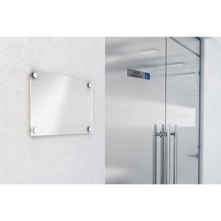 Exacompta Plaque adhésive imitation aluminium Salle d'attente 16,5X4,4 cm  