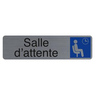 Exacompta Plaque adhésive imitation aluminium Salle d'attente 16,5X4,4 cm  