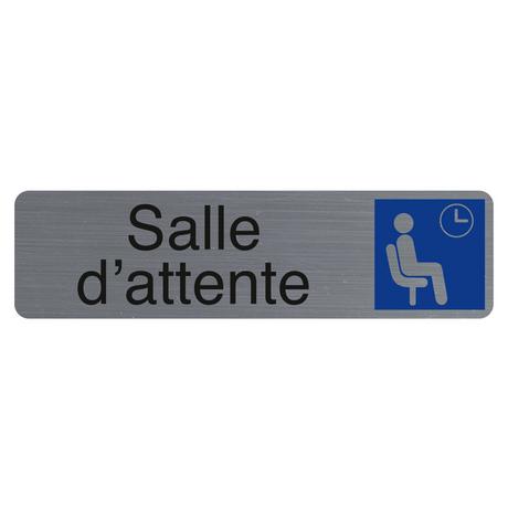 Exacompta Plaque adhésive imitation aluminium Salle d'attente 16,5X4,4 cm  