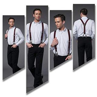 Only-bags.store  Suspenders 6 Clips Heavy Duty Braces Y Back 20 Colors Durable Elastic Adjustable Braces Strong 