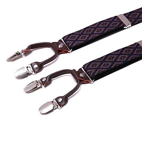 Only-bags.store  Suspenders 6 Clips Heavy Duty Braces Y Back 20 Colors Durable Elastic Adjustable Braces Strong 