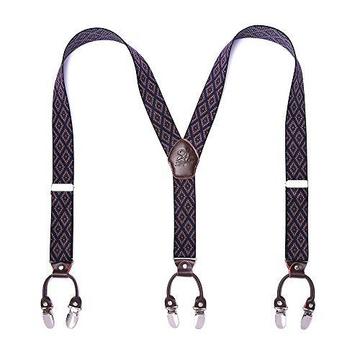 Suspenders 6 Clips Heavy Duty Braces Y Back 20 Colors Durable Elastic Adjustable Braces Strong