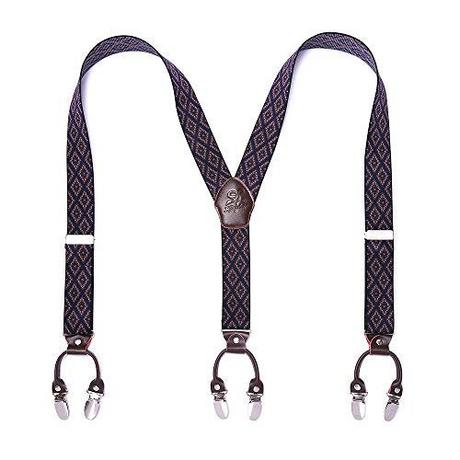 Only-bags.store  Suspenders 6 Clips Heavy Duty Braces Y Back 20 Colors Durable Elastic Adjustable Braces Strong 