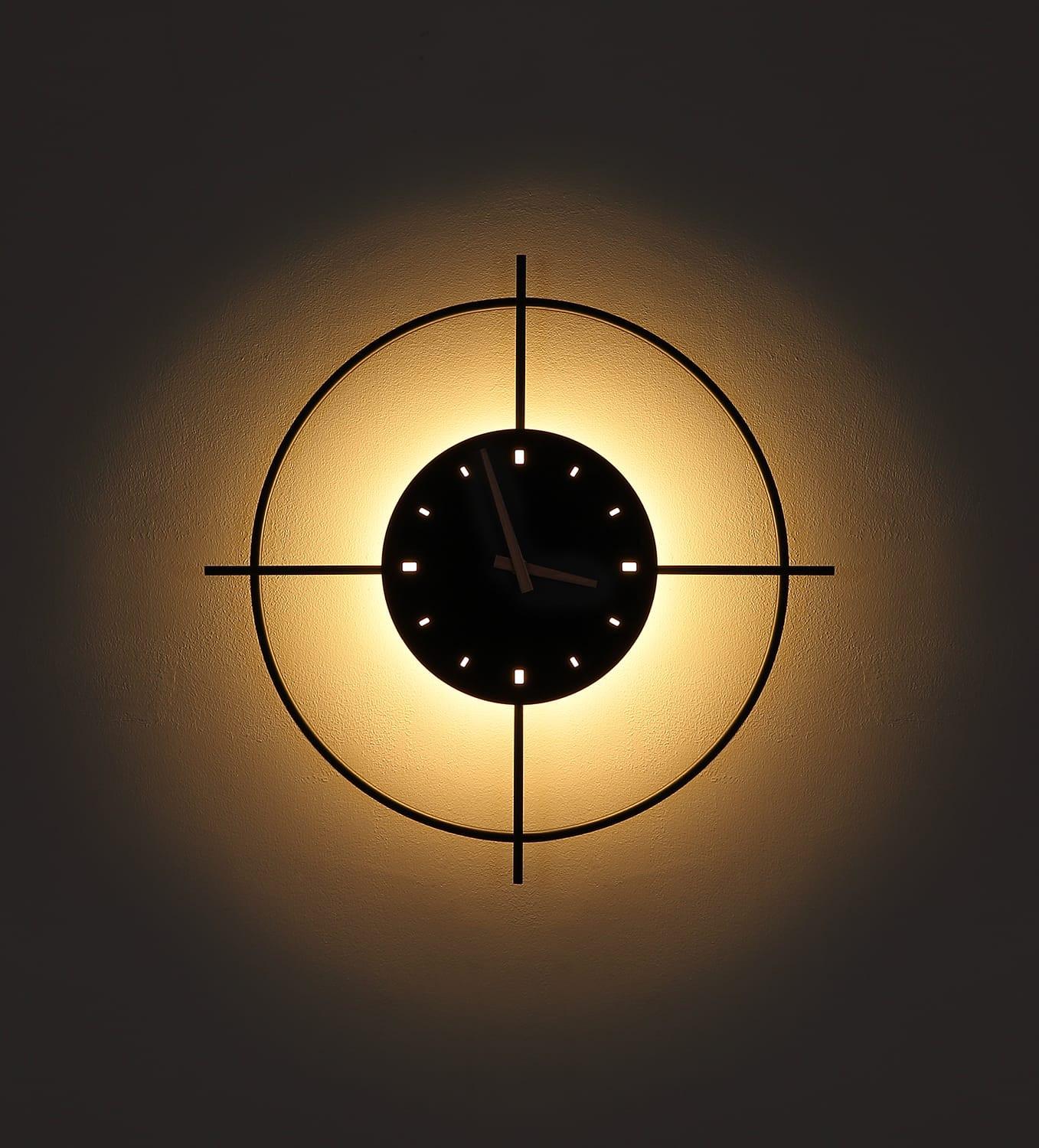 mutoni Orologio da parete Sussy metallo nero opaco LED 50  