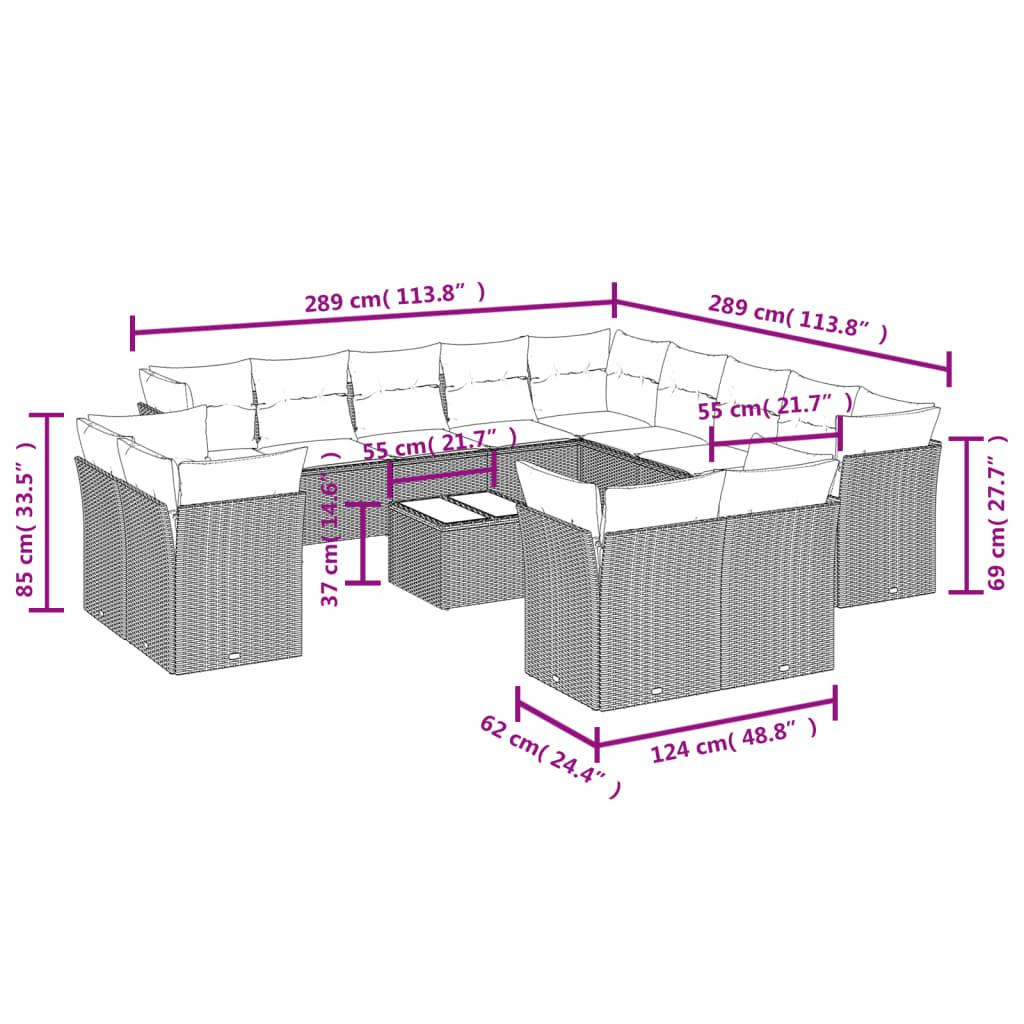 VidaXL Garten sofagarnitur poly-rattan  