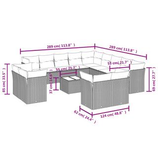 VidaXL Garten sofagarnitur poly-rattan  