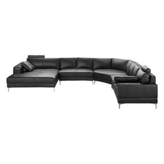 LINEA SOFA Canapé panoramique 7 places cuir supérieur DONATELLO II Angle gauche  