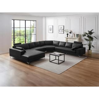 LINEA SOFA Canapé panoramique 7 places cuir supérieur DONATELLO II Angle gauche  