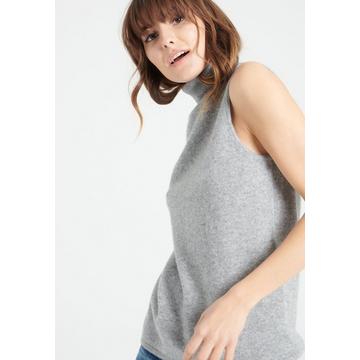 LILLY 13 Ärmelloser Rollkragenpullover - 100% Kaschmir