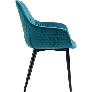 mutoni Fauteuil velours turquoise  