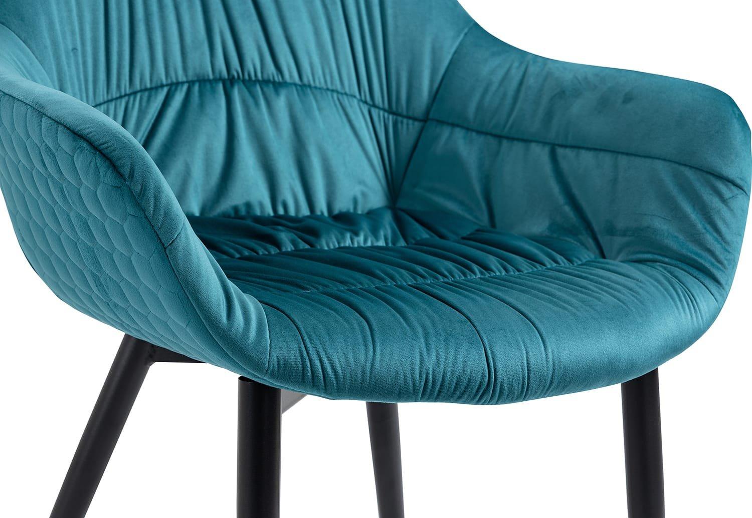 mutoni Fauteuil velours turquoise  