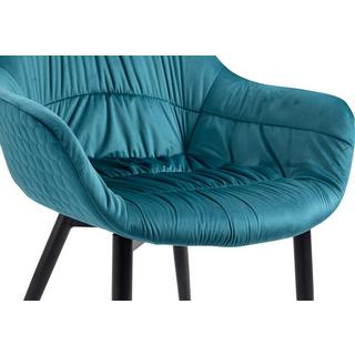 mutoni Fauteuil velours turquoise  