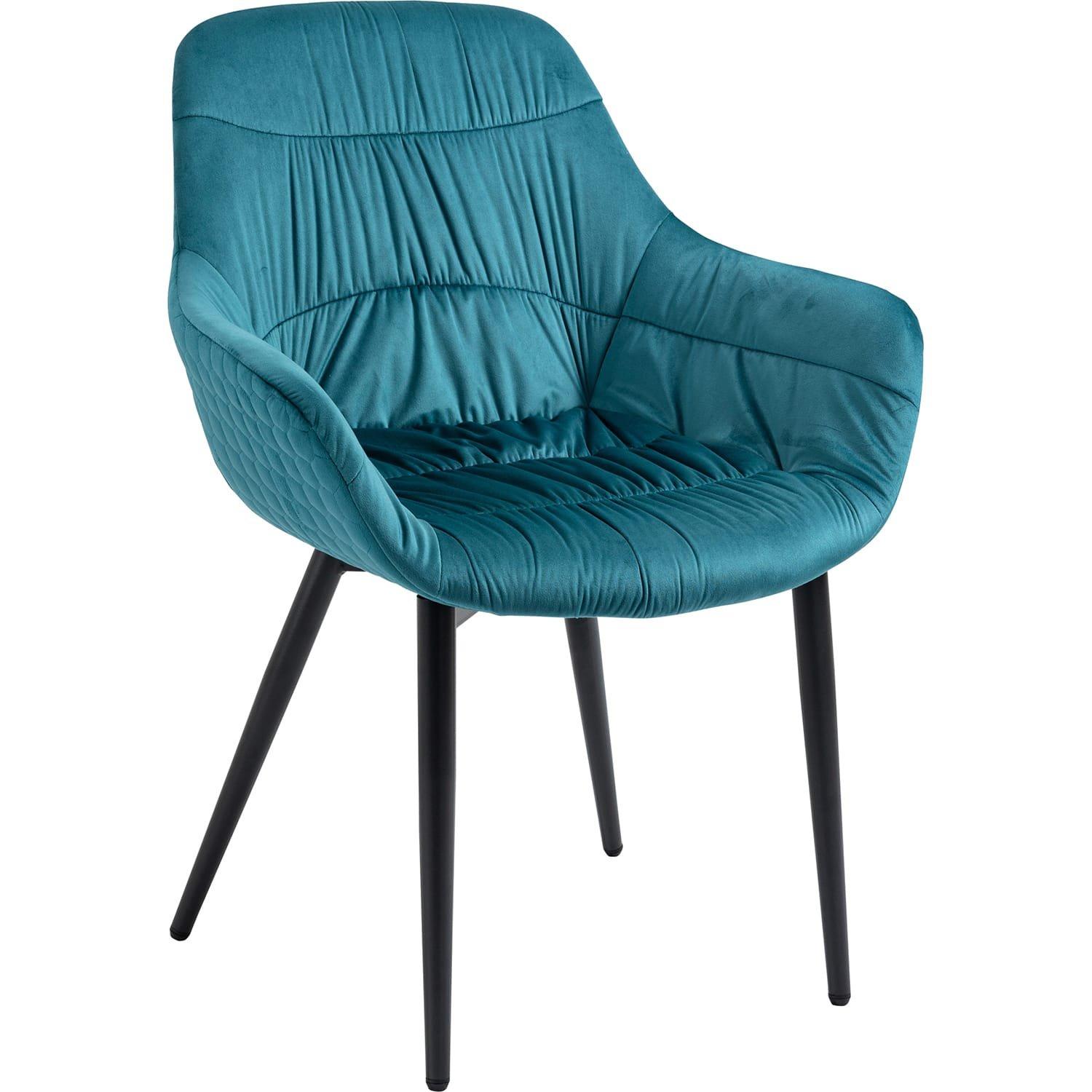 mutoni Fauteuil velours turquoise  