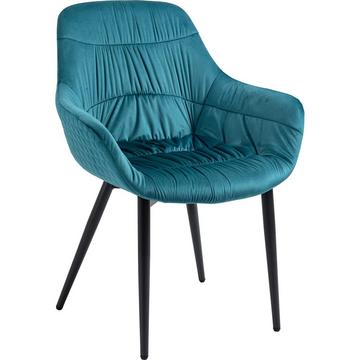 Fauteuil velours turquoise